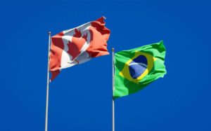 Bandeira do Canada e Brasil