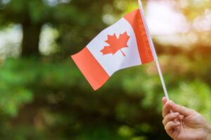 female hand holding a canadian flag to celebrate t 2023 11 27 04 54 05 utc